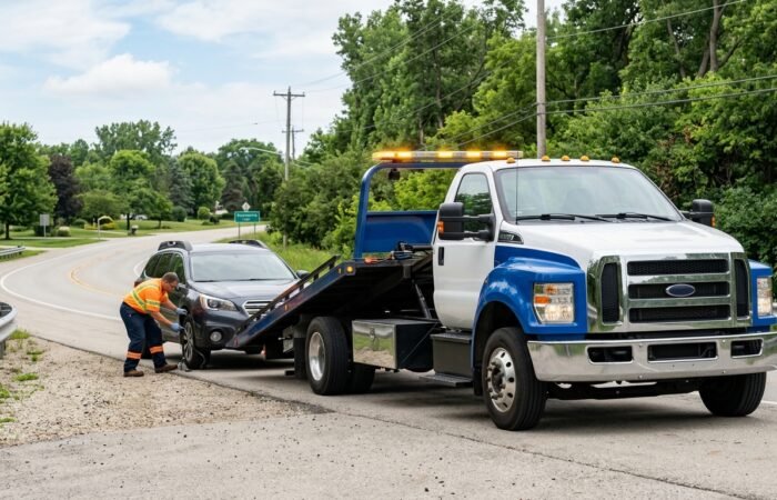 Roadside Tow Truck Wadsworth, IL helping a stranded SUV
