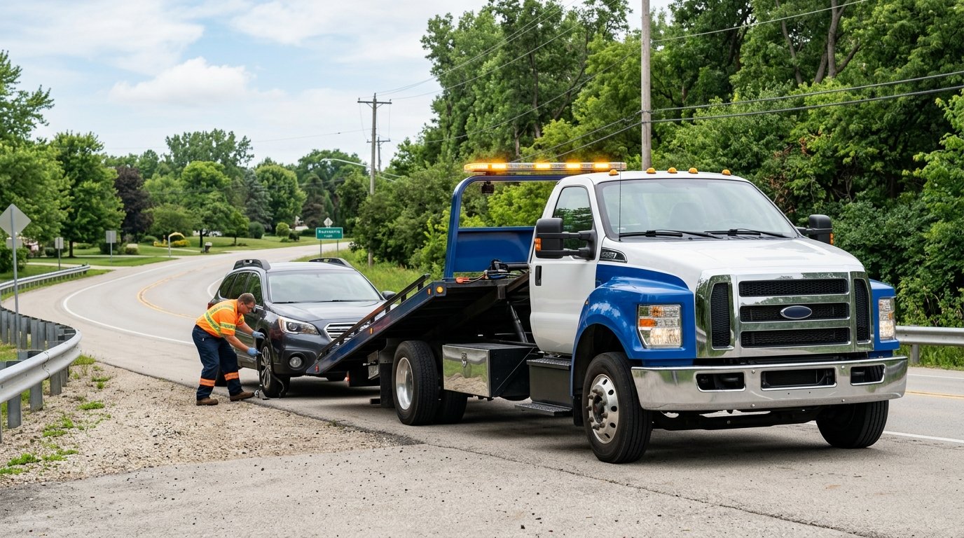 Roadside Tow Truck Wadsworth, IL helping a stranded SUV